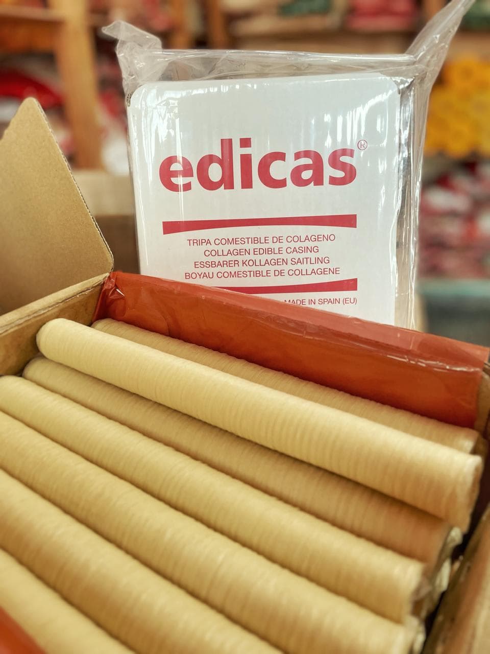 Tubo sintetico para salchicha parrillera EDICAS